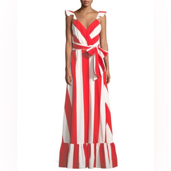 Alice + Olivia
Fernanda Flutter-Straps Wide-Stripe Cotton Maxi Dress - Picture 5 of 16
